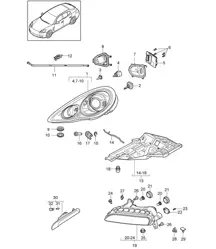 Scheinwerfer XENON / Blinker Repeater / Nebelscheinwerfer Panamera 970 (G1) 2010-16