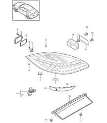 Feu arrière / Feu de plaque d'immatriculation / Feu stop supplémentaire Panamera 970 (G1) 2010-16