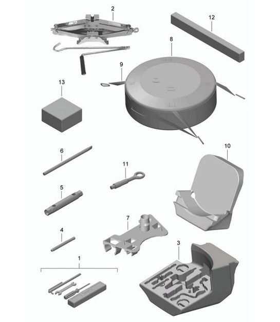 Martinetto per attrezzi 981 Boxster / Boxster S 2012-16
