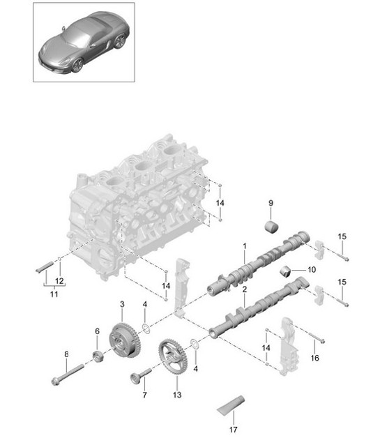 Diagram 103-010 Porsche 924S 2.5L 1988 