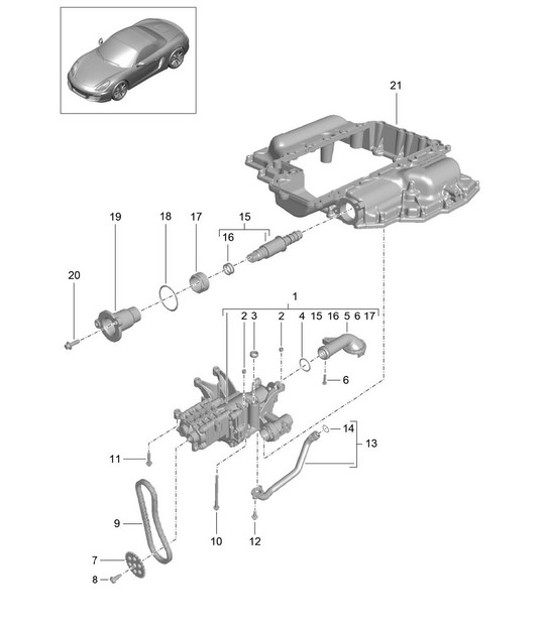 Diagram 104-000 Porsche Cayman 2.7L 987C 2006-08 Engine