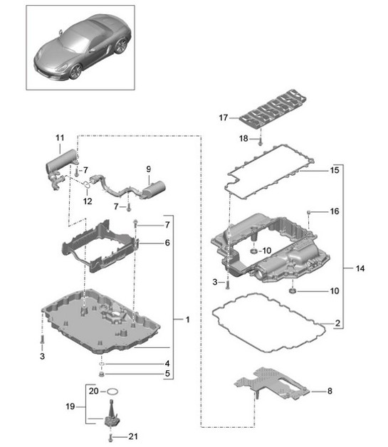 Diagram 104-002 Porsche 992 (911) MK1 2019-2024 Engine