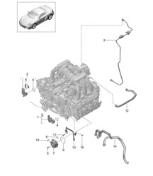 Carterhuis / Ontluchten / Tankventilatie / Vacuümpomp 981 Boxster / Boxster S 2012-16