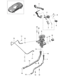 Conexión / Tubería de agua / Control / Refrigeración por agua 981 Boxster / Boxster S 2012-16