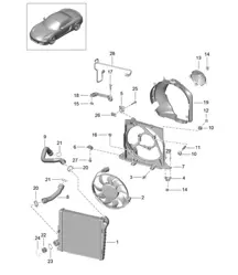 Refrigeración por agua / Radiador / Ventilador 982 Boxster / Boxster S 2012-16