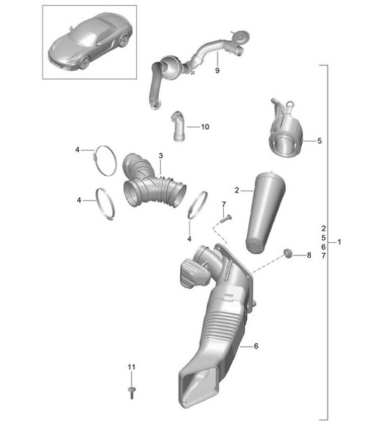 Diagram 105-020 Porsche 918 Spyder 2014-2015 