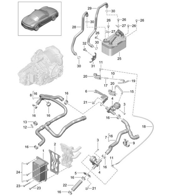 Diagram 360-000 Porsche Panamera GTS V8 4.8L Trasmissione