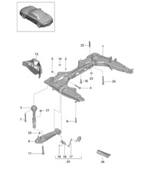 Travesaño / Wishbone 981 Boxster / Boxster S 2012-16 Travesaño / Wishbone 981 Boxster / Boxster S 2012-16