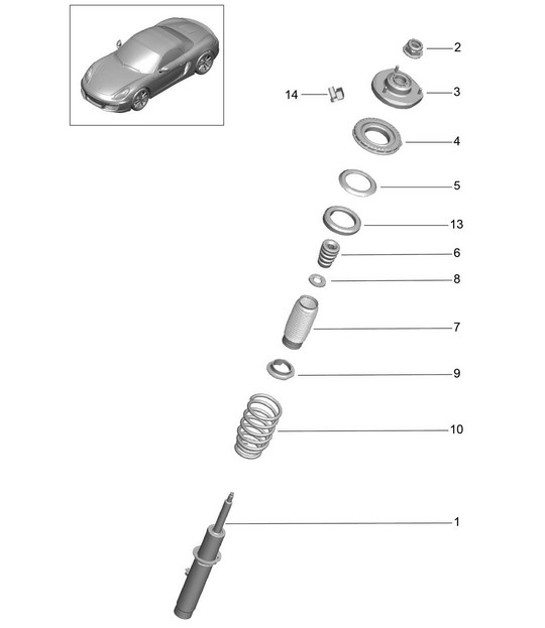 Diagram 402-000 Porsche Cayenne 3.0L Diesel 2007>> Front Axle, Steering 