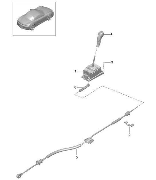 Diagram 701-001 Porsche Cayenne Turbo / Turbo S 4.8L 2007>> Hand Lever System, Pedal Cluster 