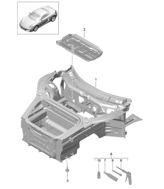 Diagram 801-005 Porsche Boxster 986/987/981 (1997-2016) Body