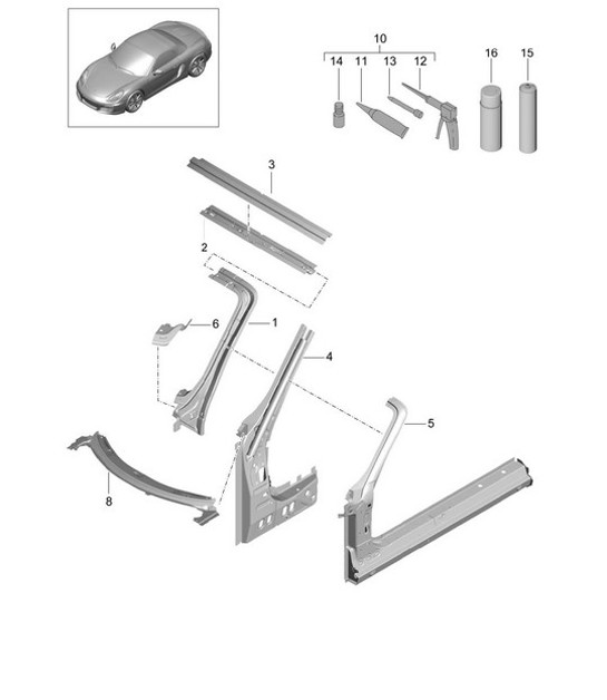 Diagram 801-045 Porsche Cayman 987C/981C (2005-2016) Body