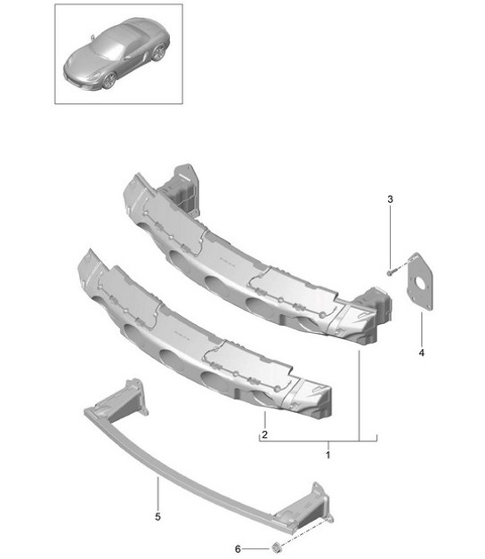 Supporto paraurti - ANTERIORE - 981 Boxster / Boxster S 2012-16