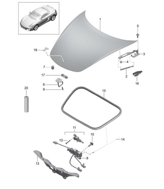 Copertura - ANTERIORE - 981 Boxster / Boxster S 2012-16