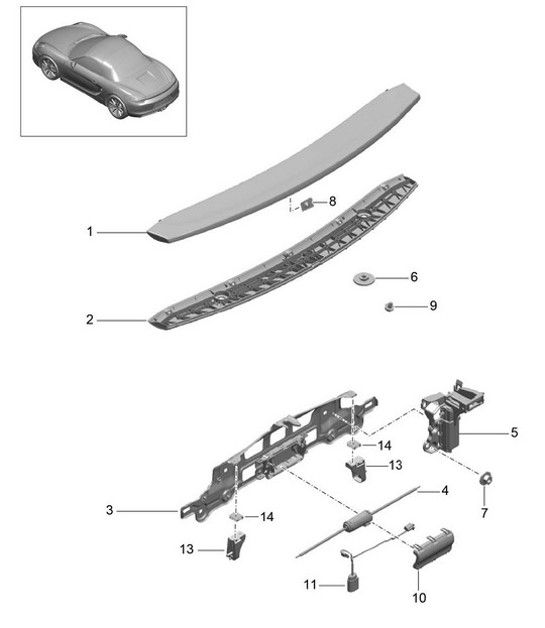 Spoiler posteriore 981 Boxster / Boxster S 2012-16