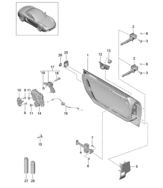 Diagram 804-000 Porsche Boxster 986/987/981 (1997-2016) Body