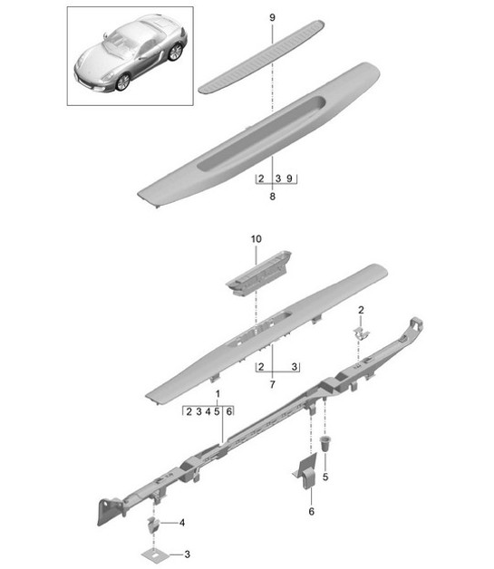 Diagram 807-015 Porsche Boxster 986/987/981 (1997-2016) Body