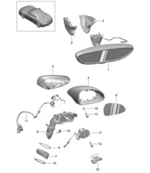 Innenspiegel / Außenspiegel 981 Boxser / Boxster S 2012-16