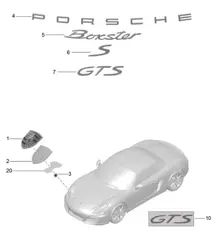 Iscrizioni/lettere/Accessori decorativi 981 Boxster/Boxster S 2012-16