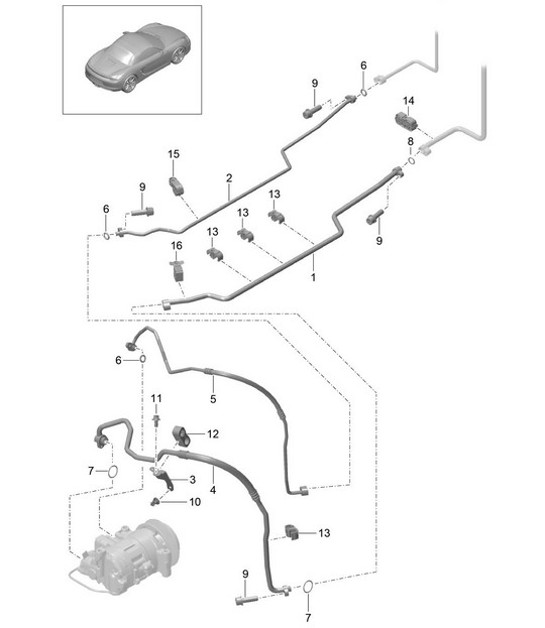 Diagram 813-025 Porsche Cayman 987C/981C (2005-2016) Body