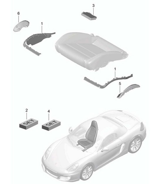 Diagram 817-009 Porsche Boxster 986/987/981 (1997-2016) Body