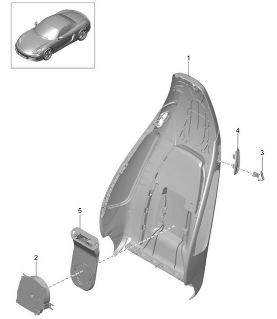 Guscio dello schienale/sedile sportivo Plus/Accessori 981 Boxster/Boxster S 2012-16