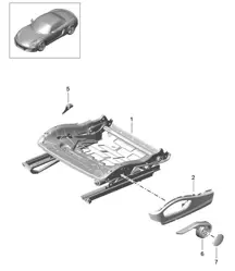 Cadre de siège / Siège sport Plus / Kit de réparation d'accessoires / reconnaissance de siège occupé / Garniture pour interrupteur 981 Boxster / Boxster S 2012-16
