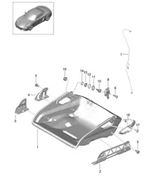 Schalensitz / Zusammenklappbar / Sitzgestell / Zubehör 981 Boxster / Boxster S 2012-16
