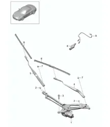 Scheibenwischanlage, kompl<BR> Regensensor 981 Boxster / Boxster S 2012-16
