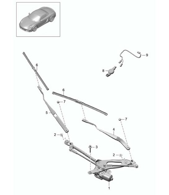 Sistema tergicristallo, compl<BR> Sensore pioggia 981 Boxster / Boxster S 2012-16