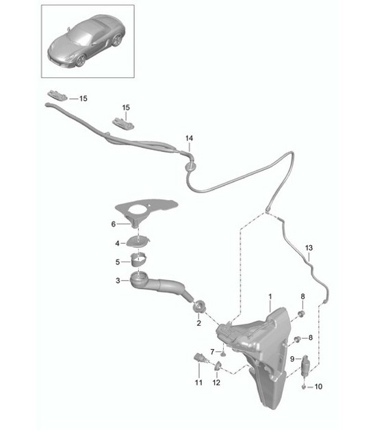 Impianto lavacristallo 981 Boxster / Boxster S 2012-16