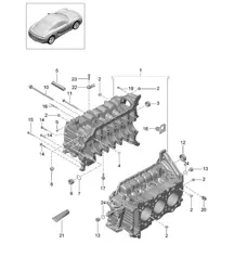 Crankcase housing 981C Cayman / Cayman S 2014-16