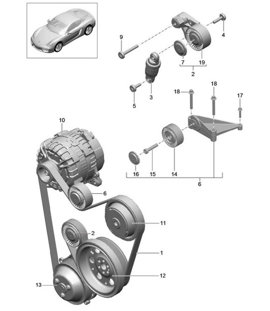 Diagram 101-010 Porsche 992 Turbo 3.8L 
