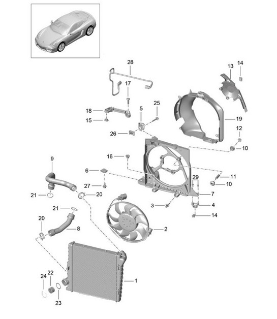 Diagram 105-015 Porsche 964 (911) RS 3.6L 1991-93 Engine