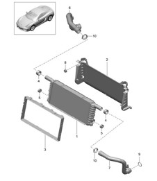Radiator - Center - 981C Cayman / Cayman S 2014-16 Radiator - Center - 981C Cayman / Cayman S 2014-16