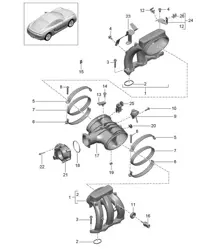 Ansaugluftverteiler / Drosselklappenadapter 981C Cayman / Cayman S 2014-16