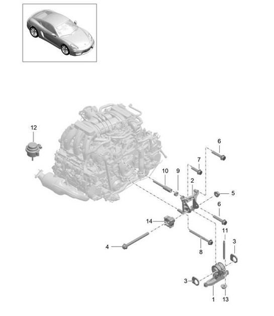 Diagram 109-000 Porsche Cayenne 92A (958) 2010-2017 Engine