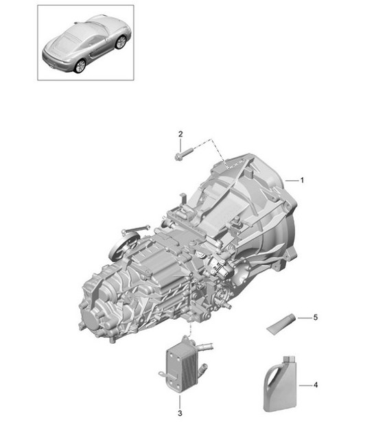 Diagram 302-000 Porsche Boxster GTS 718 2.5L Manual (365 Bhp) Transmission