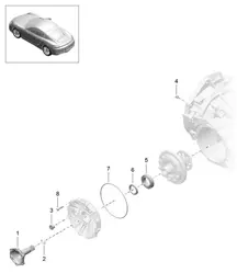 Cambio manuale / Parti individuali / Differenziale a slittamento limitato / Flangia di trasmissione (Modello: G8100,G8120) 981C Cayman / Cayman S 2014-16