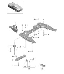 Travesaño / Wishbone 981C Cayman / Cayman S 2014-16 Travesaño / Wishbone 981C Cayman / Cayman S 2014-16