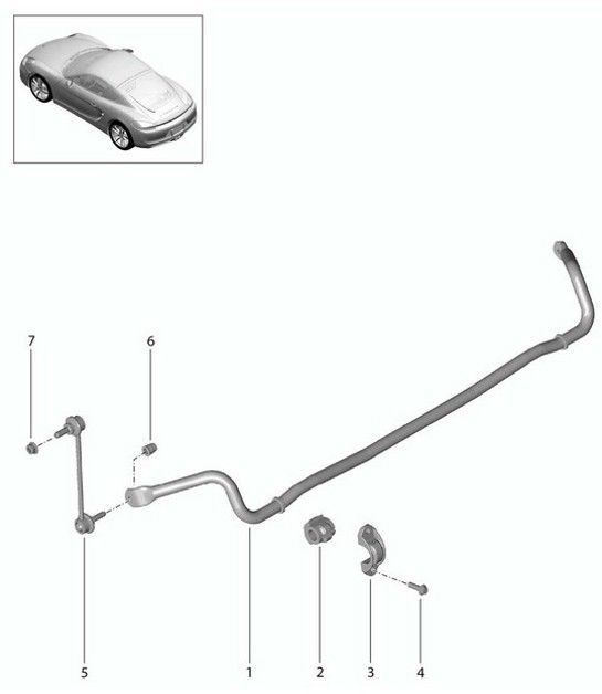 Diagram 501-003 Porsche Cayenne Turbo V8 4.8L Petrol 500HP Rear Axle