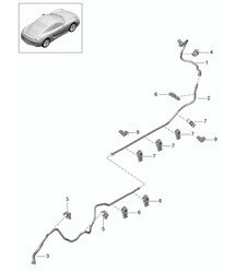 Unterdruckleitung / Bremsservo - vorne Mitte hinten - 981C Cayman / Cayman S 2014-16