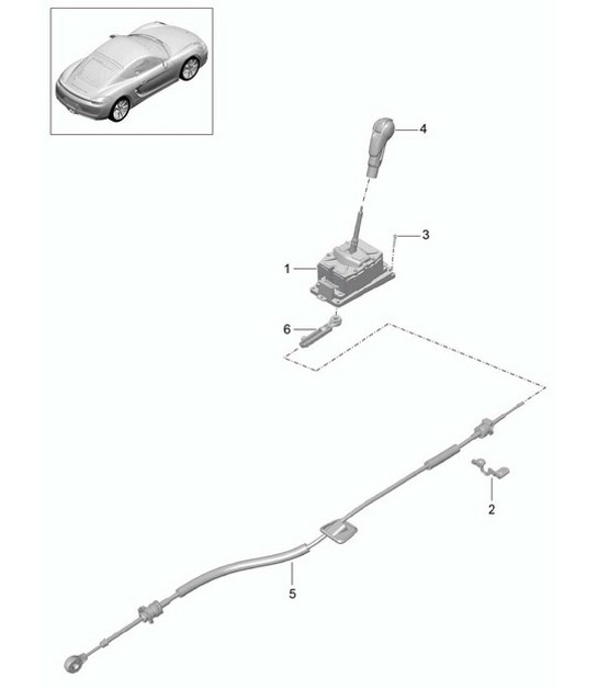 Diagram 701-001 Porsche Cayenne 3.6L 2007>> Hand Lever System, Pedal Cluster 