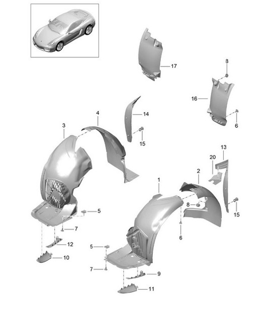 Diagram 801-075 Porsche Cayenne Turbo / Turbo S 4.8L 2007>> Body