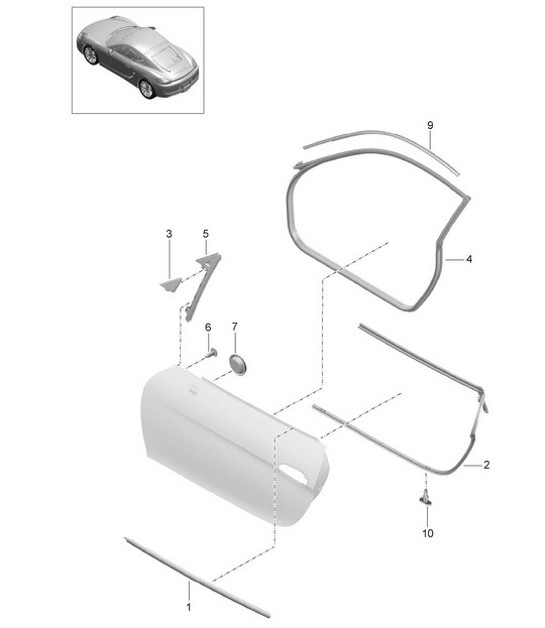 Diagram 804-010 Porsche Cayman S 3.4L 987C 2005-08 Body