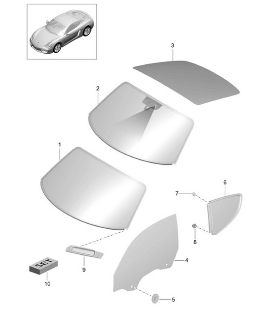 Diagram 805-000 Porsche 996 C4 3.4L 1997-08/01 Body