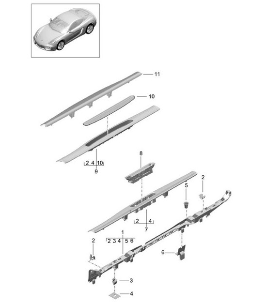 Diagram 807-015 Porsche Boxster GTS 718 4.0L PDK (400 Bhp) Body