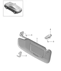 Sonnenblenden (PR:XMP, Sonnenblende aus Leder) 981C Cayman / Cayman S >> - MJ 2015