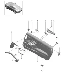 Panneau de porte / Accessoires / Similicuir / Pack Cuir (PR:811,980, -981,-788) 981C Cayman / Cayman S 2014-16