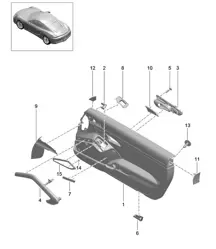 Panneau de porte / Accessoires / Technologie anti-neige / Pack Cuir (PR:980,811,788,-981) 98C Cayman / Cayman S 2014-16